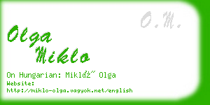 olga miklo business card